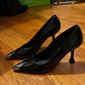 Zara patent faux leather pointy pumps- Sz 8